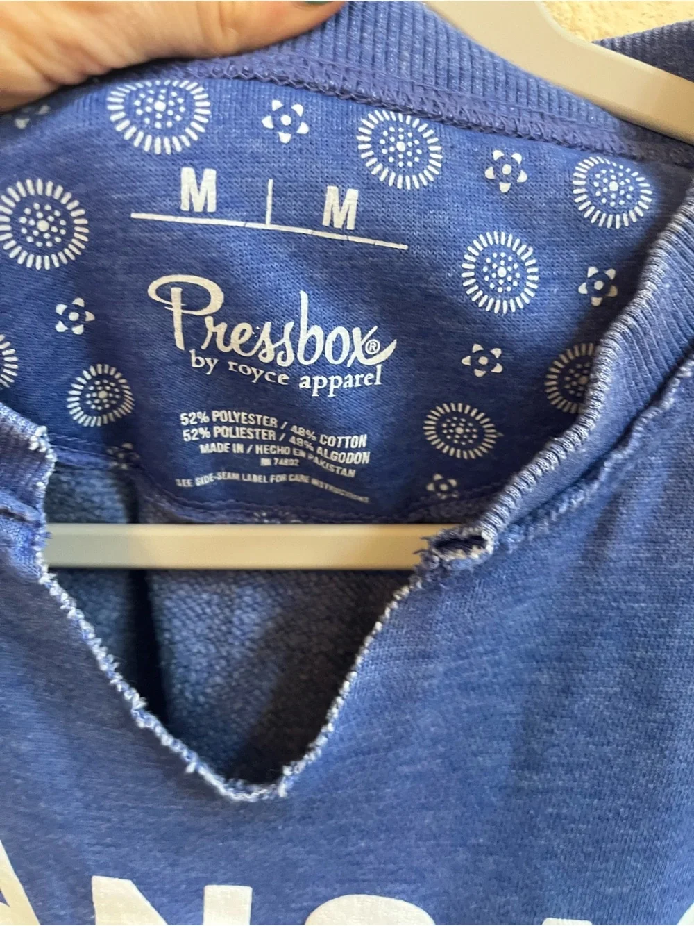 Pressbox Blue Kansas Jayhawks Crewneck Sweatshirt - Size M